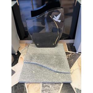 N°5 Cinéraire en granit 005 VISCOUNT WHITE et NOIR SUPREME